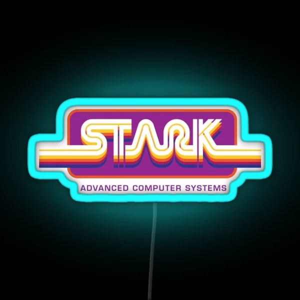 1980s Stark Technologies Computer Graphics RGB Neon Sign