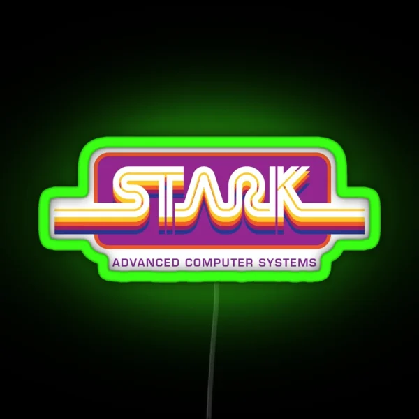 1980s Stark Technologies Computer Graphics RGB Neon Sign