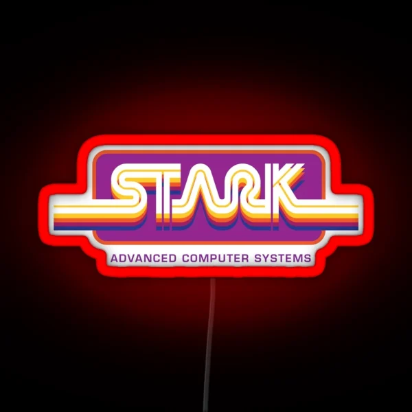 1980s Stark Technologies Computer Graphics RGB Neon Sign