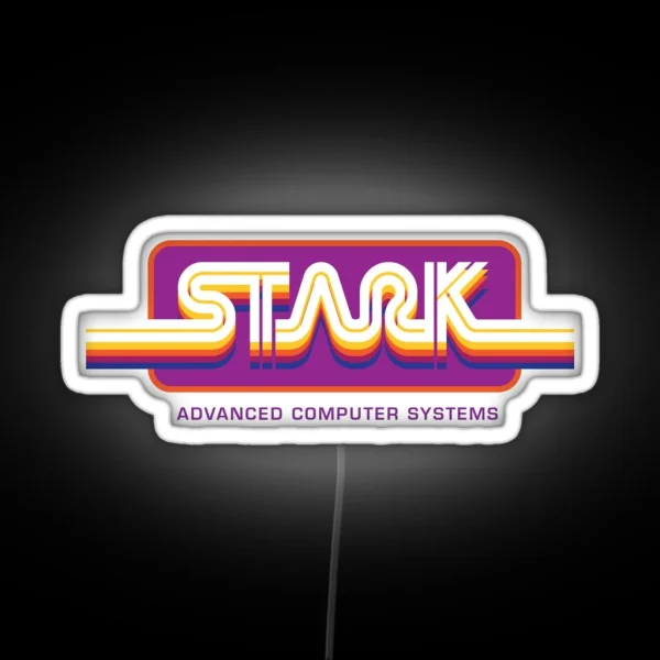1980s Stark Technologies Computer Graphics RGB Neon Sign