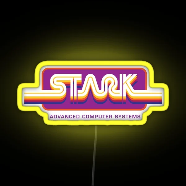 1980s Stark Technologies Computer Graphics RGB Neon Sign