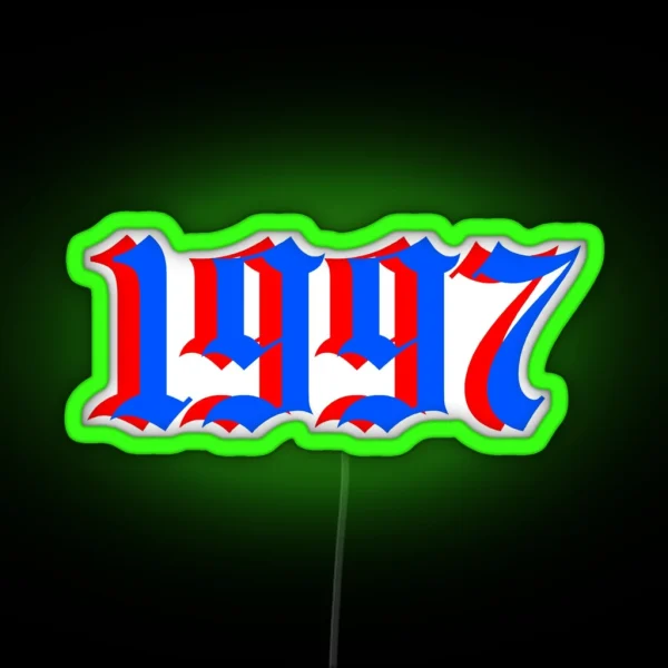 1997 Birth Year Old English Font RGB Neon Sign