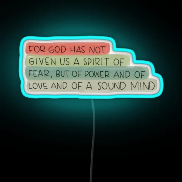 2 Timothy 1 7 RGB Neon Sign