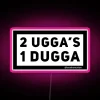 Neon Sign Featuring Uggos Duggan Family Names in Rainbow Letters