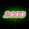 Vintage Retro 2000 Birth Year Neon Sign with Colorful RGB Lighting