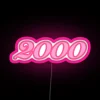 Vibrant 2000 birthday milestone celebration illuminated with neon RGB letters.