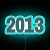 Vibrant 2013 date neon sign with colorful RGB LED lights