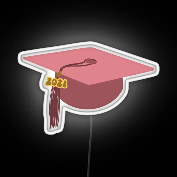 2021 Pink Graduation Cap RGB Neon Sign