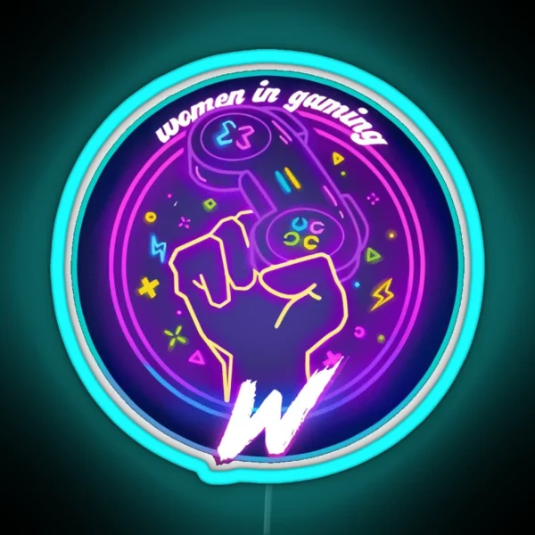 2021 Women In Gaming Logo Baja Blast RGB Neon Sign