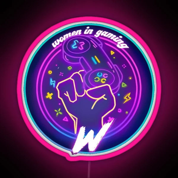 2021 Women In Gaming Logo Baja Blast RGB Neon Sign