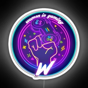 2021 Women In Gaming Logo Baja Blast RGB Neon Sign