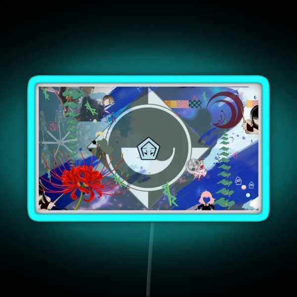 2022 Anime Video Game Collage RGB Neon Sign