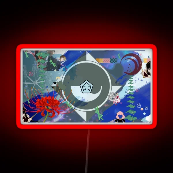 2022 Anime Video Game Collage RGB Neon Sign