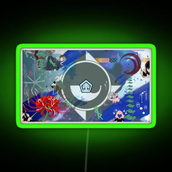 2022 Anime Video Game Collage RGB Neon Sign