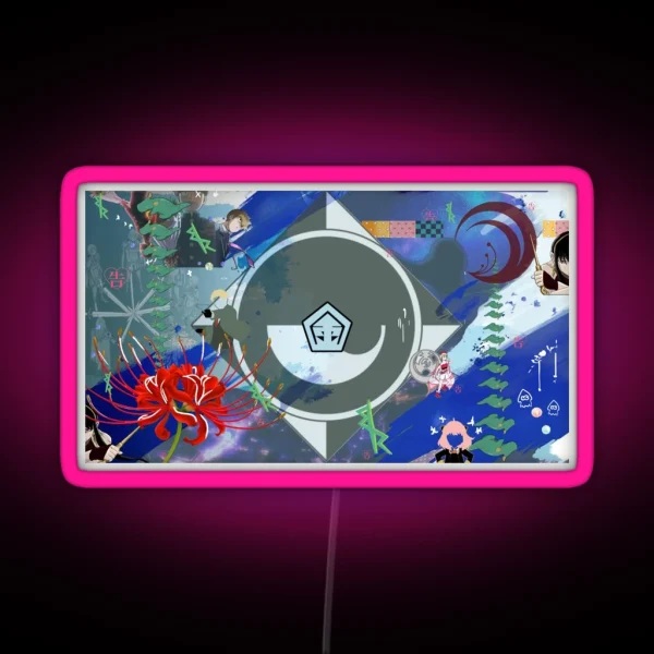 2022 Anime Video Game Collage RGB Neon Sign