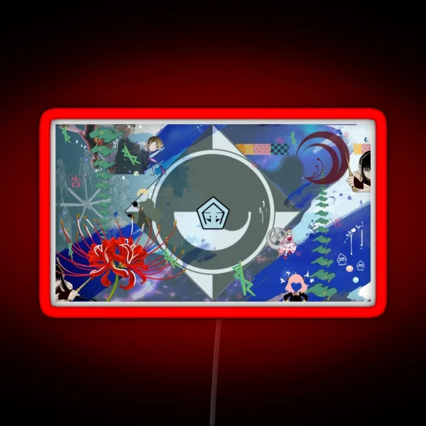 2022 Anime Video Game Collage RGB Neon Sign