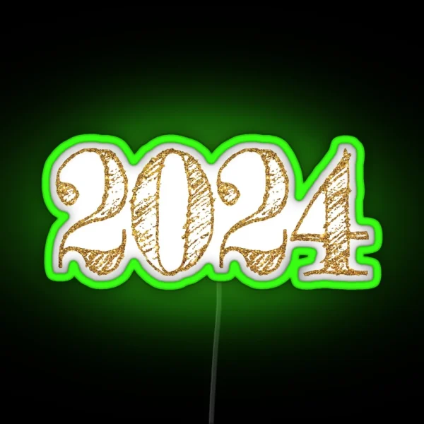 2024 Year Retro Gold RGB Neon Sign