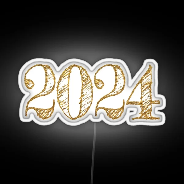 2024 Year Retro Gold RGB Neon Sign