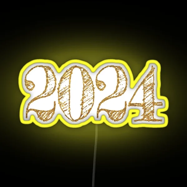 2024 Year Retro Gold RGB Neon Sign