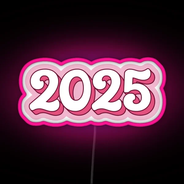 2025 Happy New Year Pink RGB Neon Sign