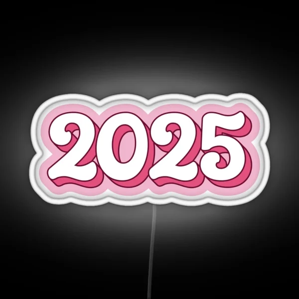 2025 Happy New Year Pink RGB Neon Sign