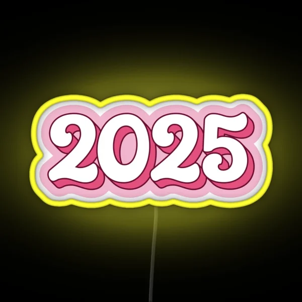 2025 Happy New Year Pink RGB Neon Sign