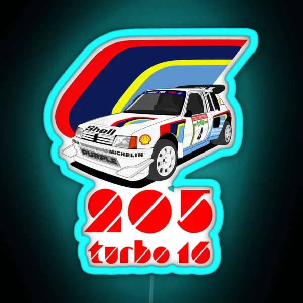 205 Turbo 16 E2 RGB Neon Sign