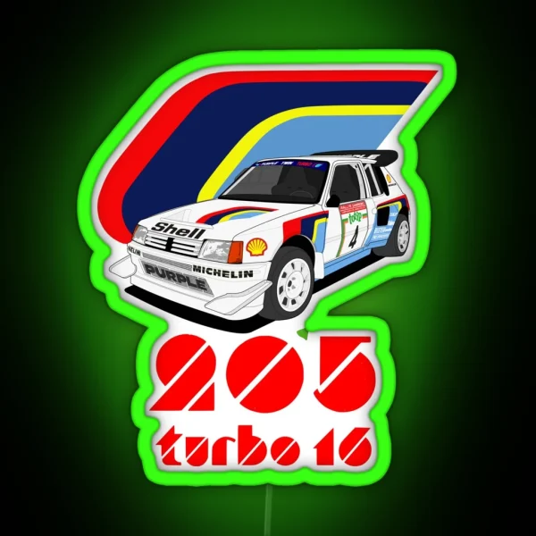 205 Turbo 16 E2 RGB Neon Sign