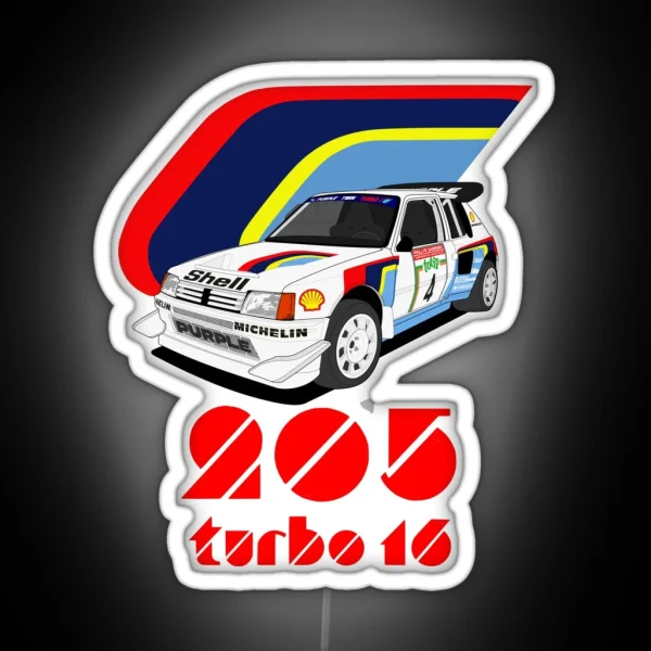 205 Turbo 16 E2 RGB Neon Sign