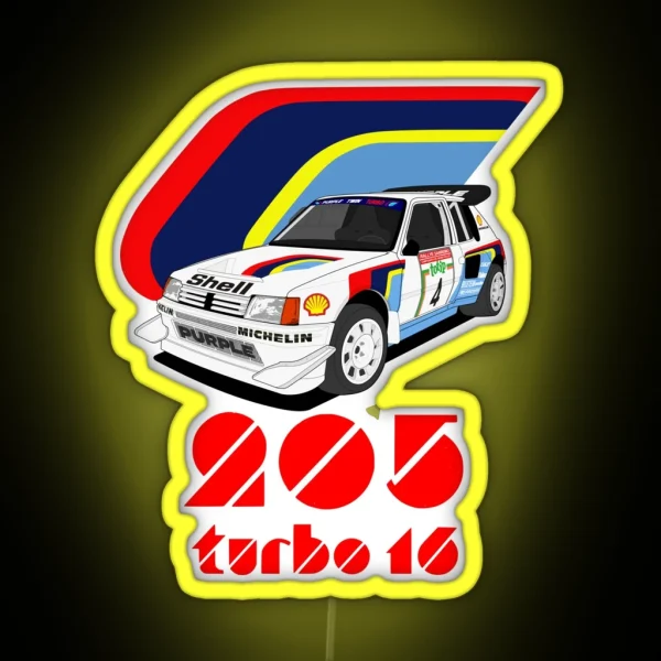 205 Turbo 16 E2 RGB Neon Sign