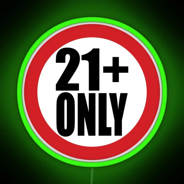 21 Age Restriction Sign RGB Neon Sign