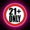 Vibrant age restriction warning LED display for nightlife establishments and bars