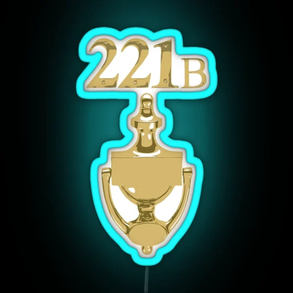 221B Baker Street Sherlock Holmes RGB Neon Sign