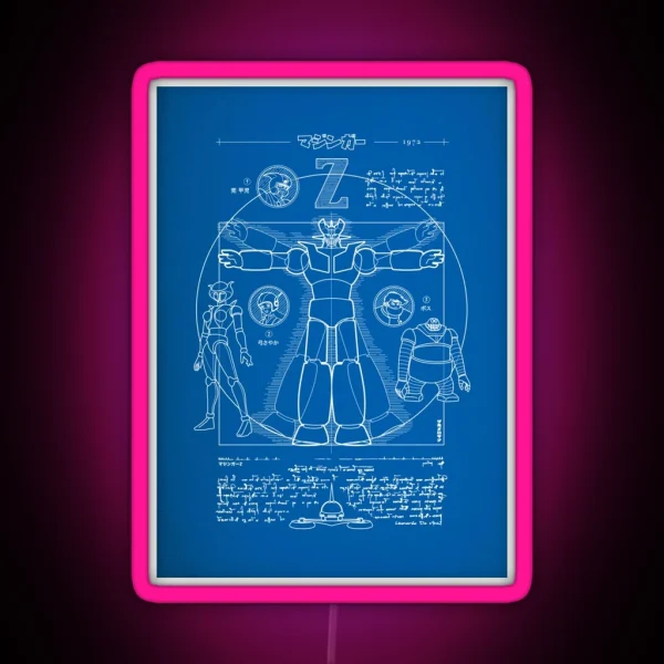 241 Mazinger Z Blueprint RGB Neon Sign