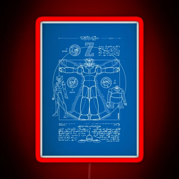 241 Mazinger Z Blueprint RGB Neon Sign