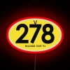Vintage 1964 ISDT motorcycle racing nostalgia in bold neon light.