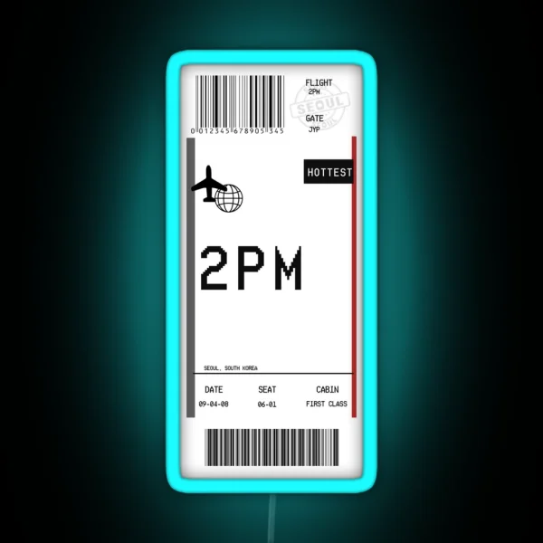 2PM Boarding Pass RGB Neon Sign