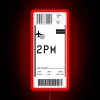 Modern Airline Check-In Sign with Electronic Display and Colorful Lighting