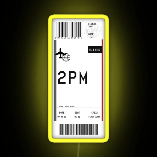 2PM Boarding Pass RGB Neon Sign