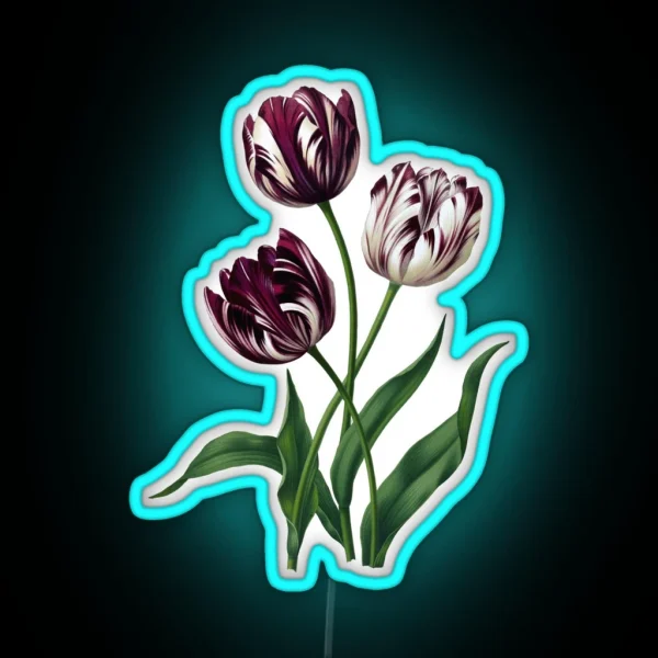 3 Beautiful Tulip Flowers RGB Neon Sign