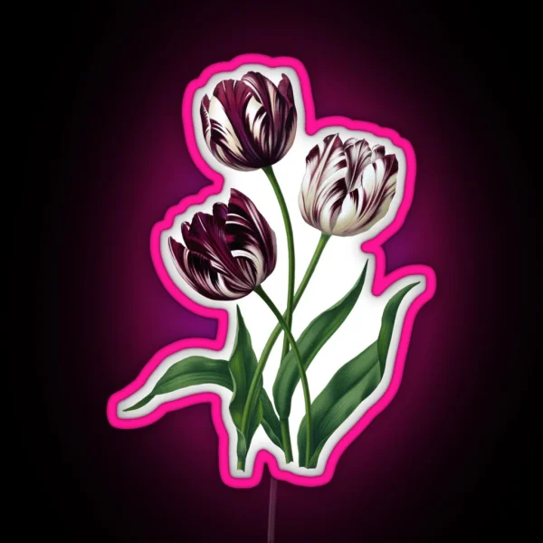 3 Beautiful Tulip Flowers RGB Neon Sign