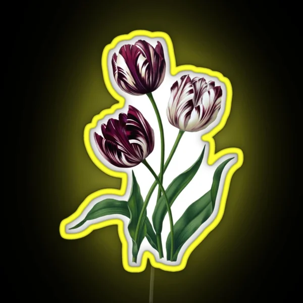 3 Beautiful Tulip Flowers RGB Neon Sign