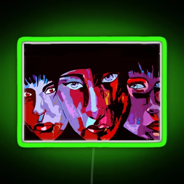 3 Faces Japanese Abstract Art RGB Neon Sign