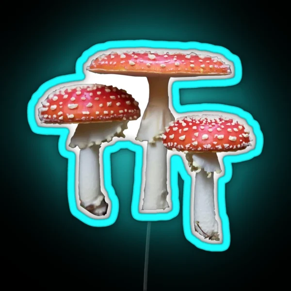 3 Fly Agaric Mushrooms RGB Neon Sign