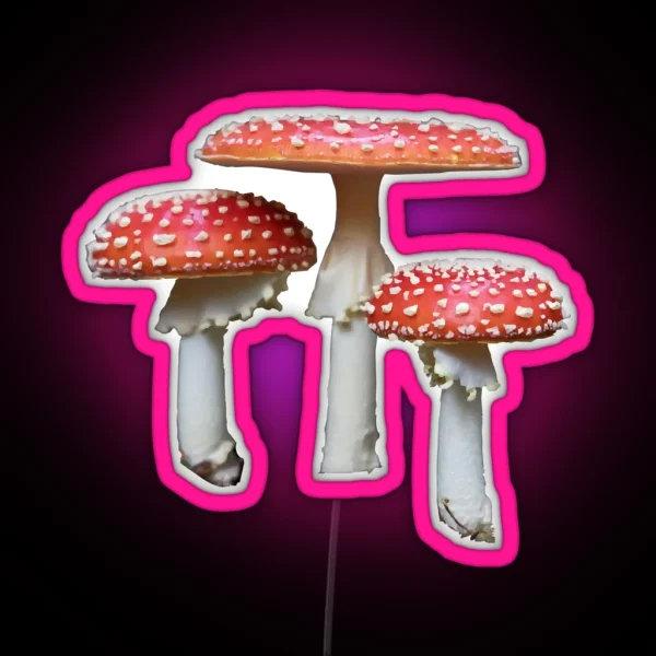 3 Fly Agaric Mushrooms RGB Neon Sign