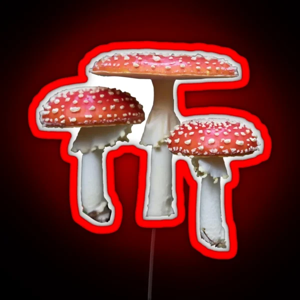 3 Fly Agaric Mushrooms RGB Neon Sign