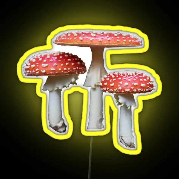 3 Fly Agaric Mushrooms RGB Neon Sign