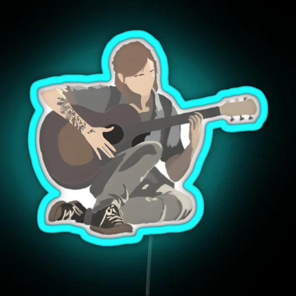 320 Ellie Playing Guitar RGB Neon Sign