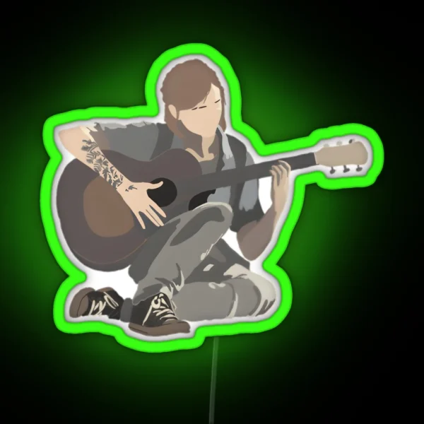 320 Ellie Playing Guitar RGB Neon Sign