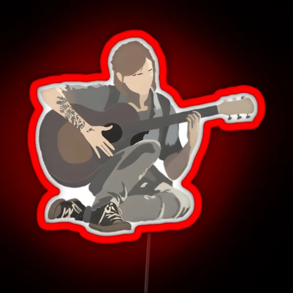 320 Ellie Playing Guitar RGB Neon Sign